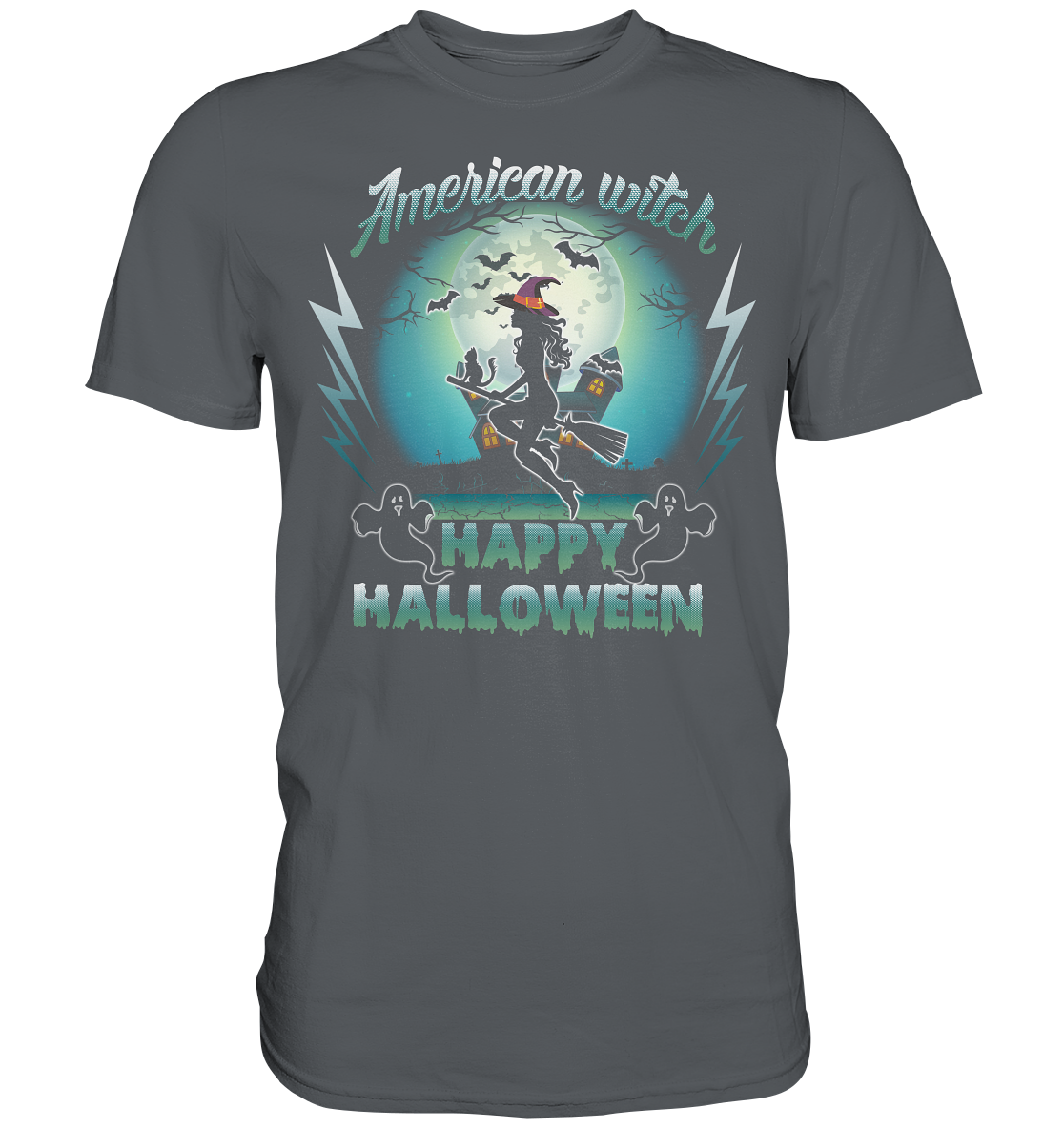 American Witch (Blau) - Premium Shirt