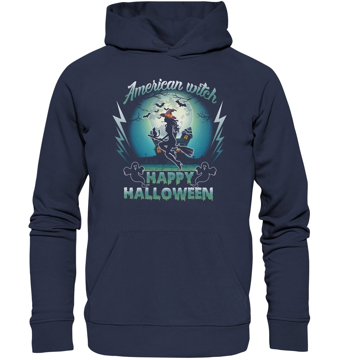 American Witch (Blau) - Premium Unisex Hoodie