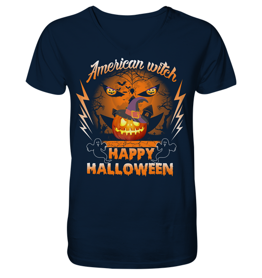 American Witch (Kürbis) - V-Neck Shirt