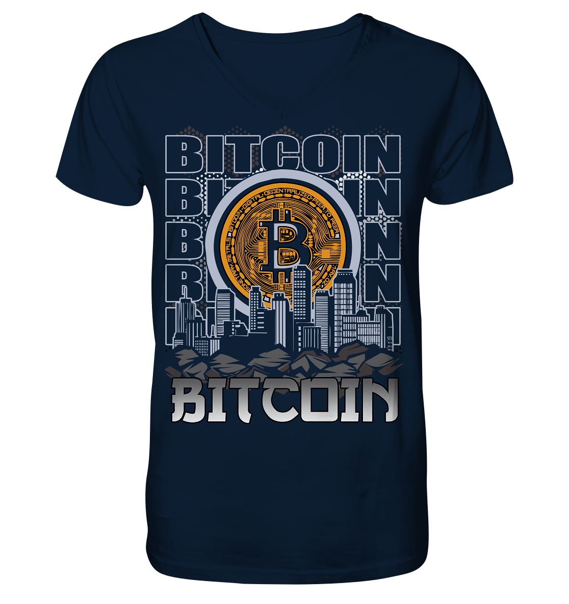 Bitcoin Town - V-Neck Shirt