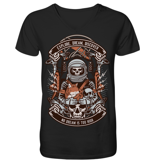 Astronaut Skull - V-Neck Shirt