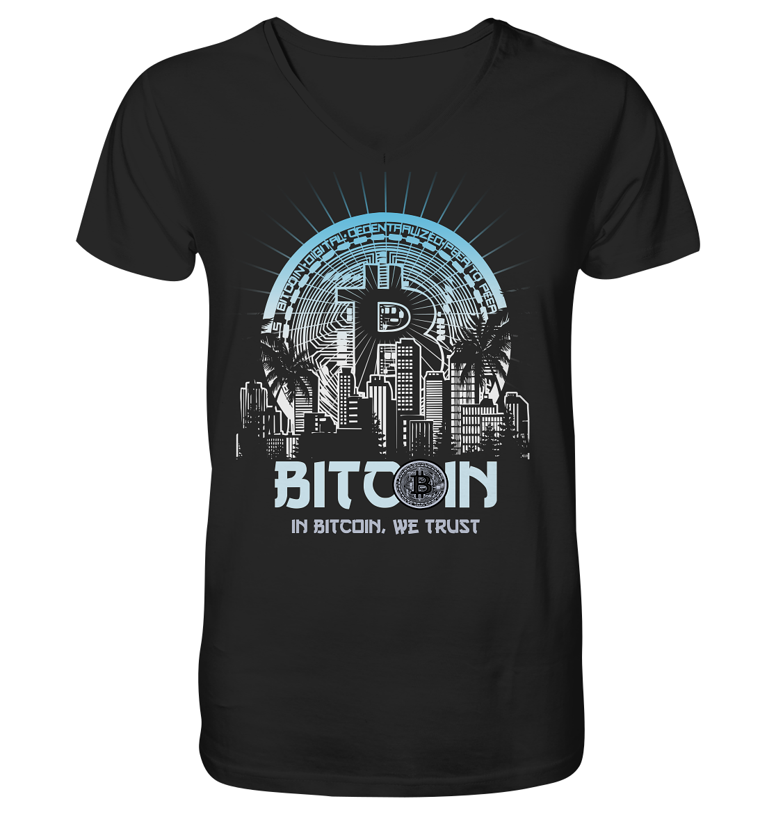Bitcoin Town We Trust - V-Neck Shirt