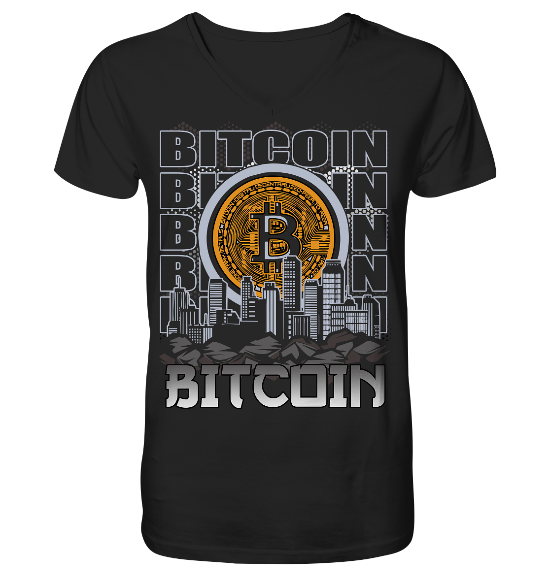 Bitcoin Town - V-Neck Shirt