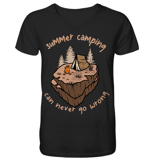 Summer Camping Can Never Go Wrong - V-Neck Shirt