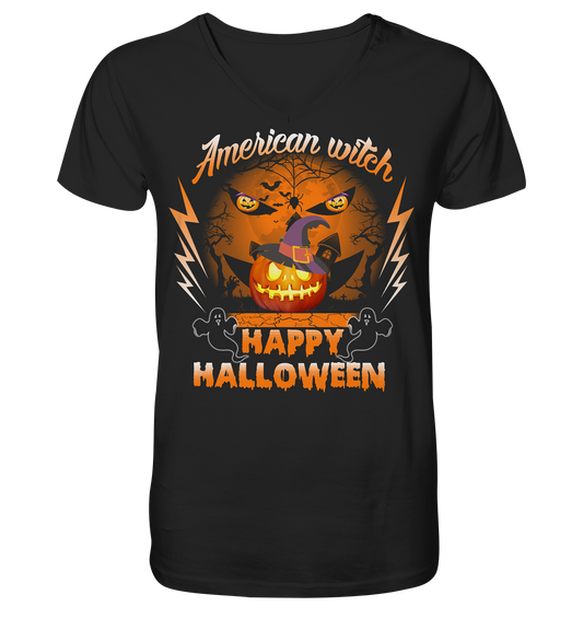 American Witch (Kürbis) - V-Neck Shirt