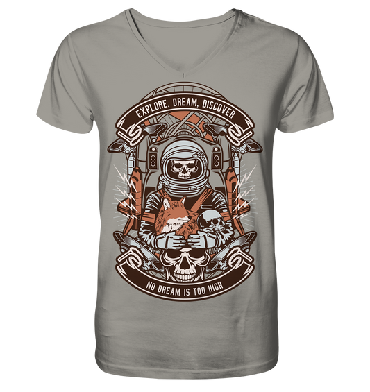 Astronaut Skull - V-Neck Shirt