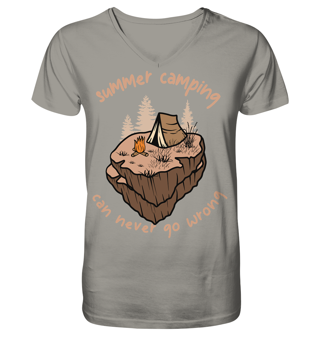 Summer Camping Can Never Go Wrong - V-Neck Shirt