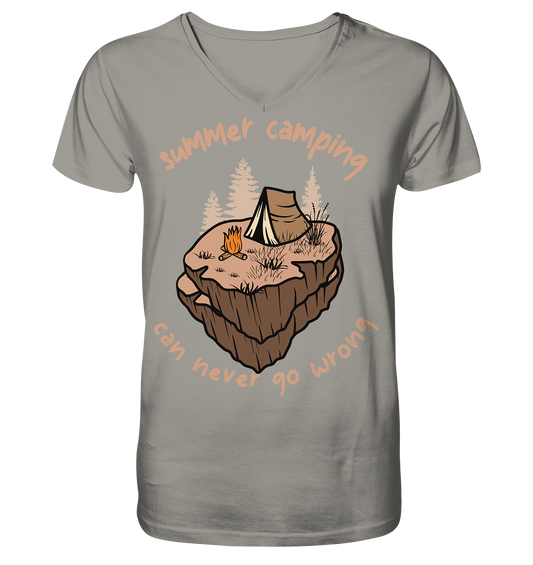Summer Camping Can Never Go Wrong - V-Neck Shirt